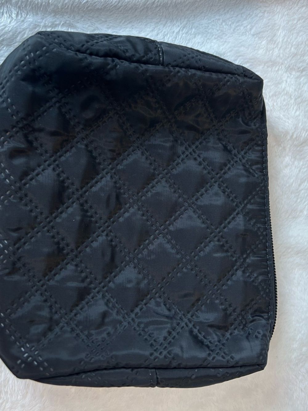 Marvolia Quilted Black Cosmetic Pouch